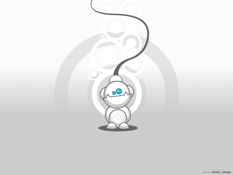 robot character with ipod