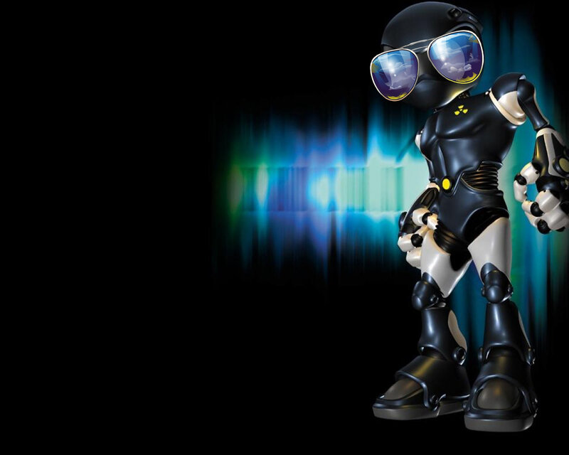 robot character with sunglasses