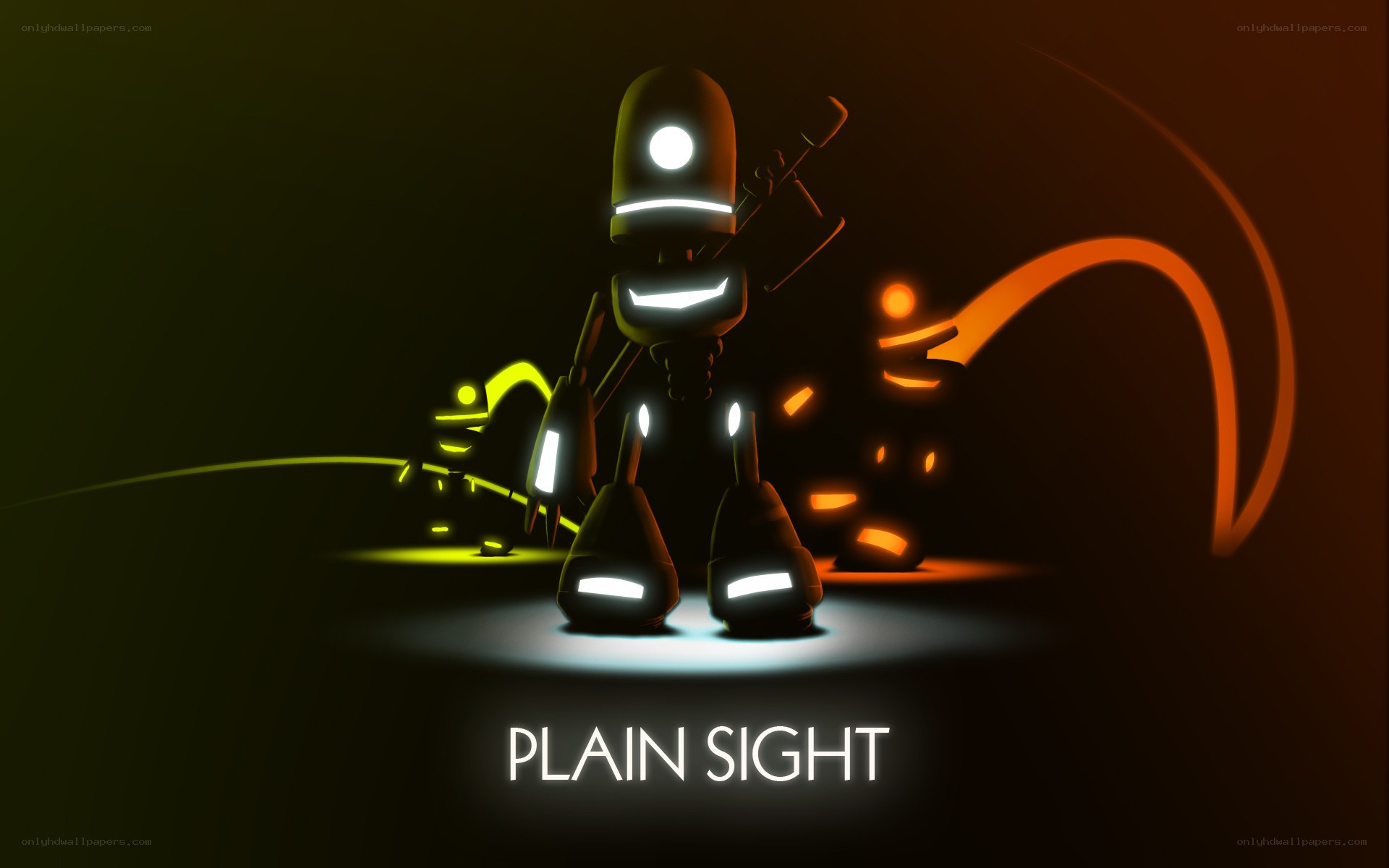 robot characters in dark scene