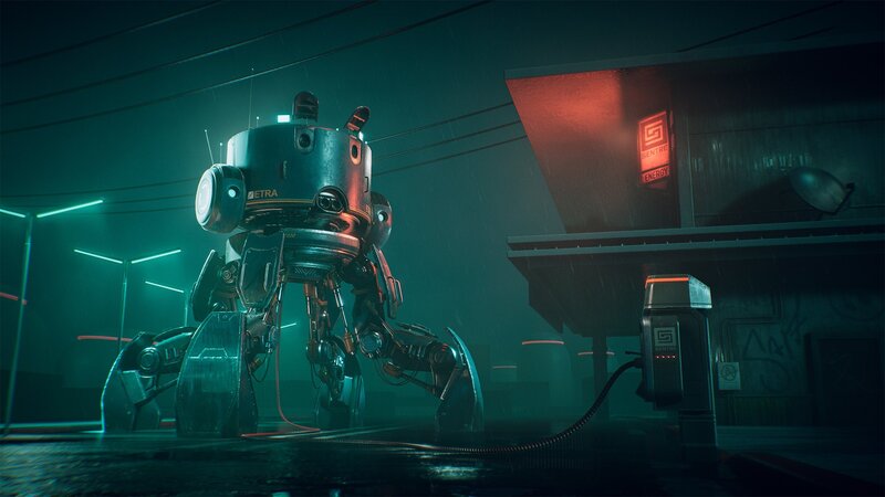 Robot Charging at Night