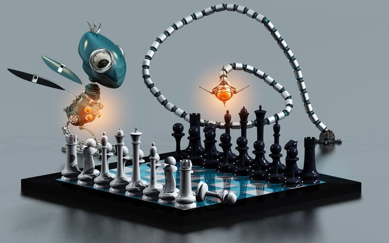 Robot chess battle