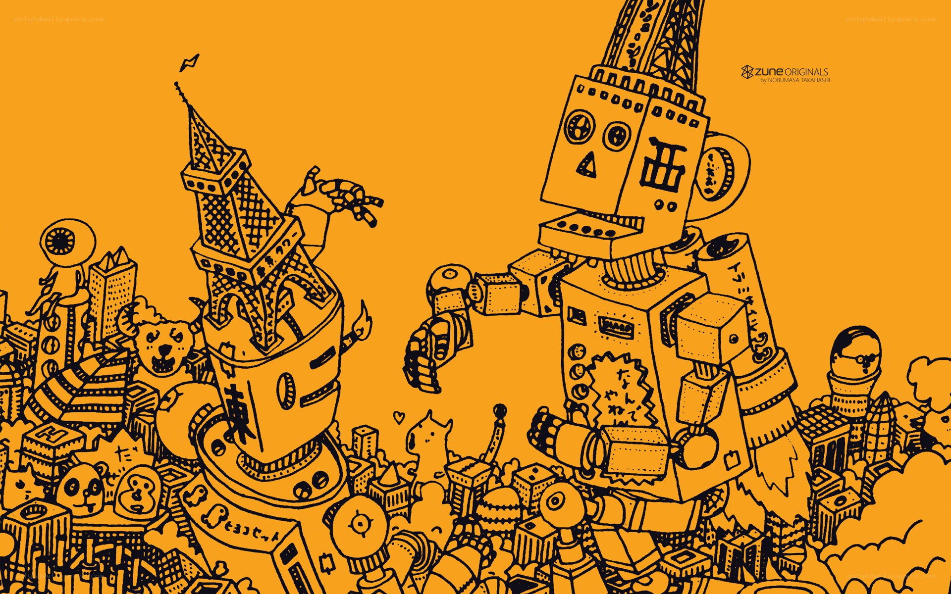 robot city illustration