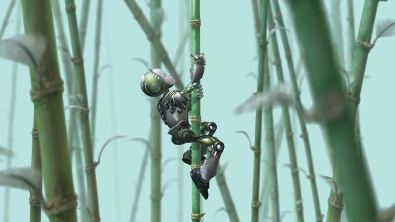 robot climbing bamboo