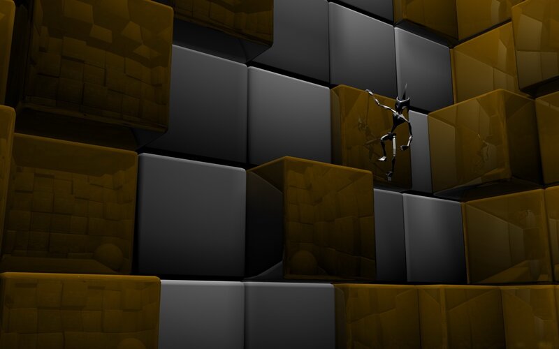 Robot Climbing Cubes — Black