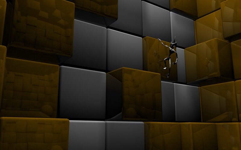 robot climbing cubes