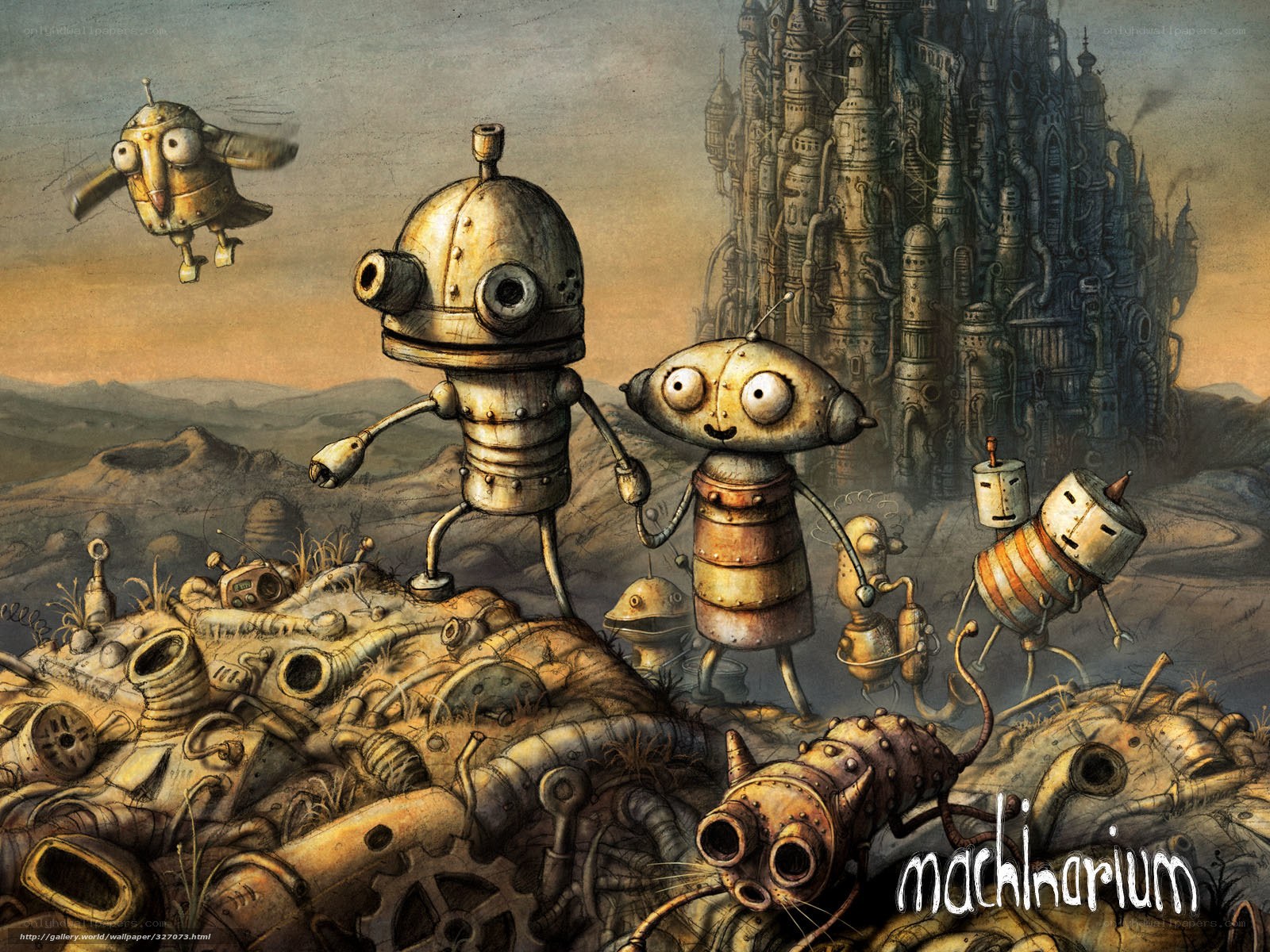 Robot colony in a wasteland