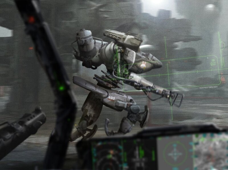 Robot combat in a warzone