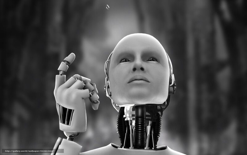 robot contemplating a drop