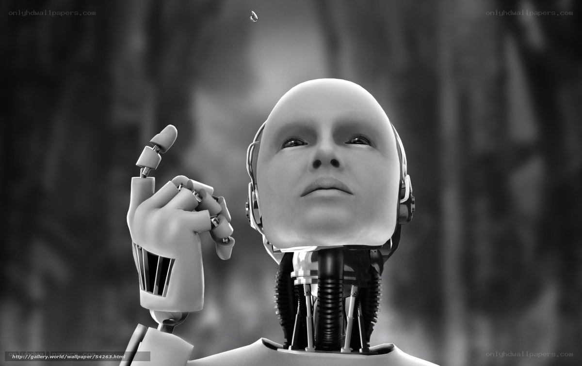 robot contemplating a drop