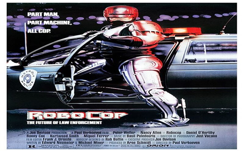 Robot Cop Exiting Car