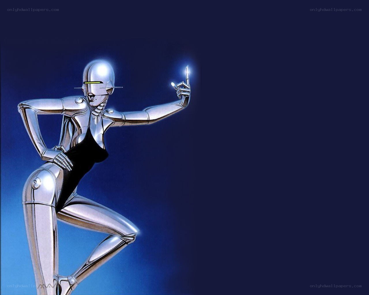 robot dancer in silver suit