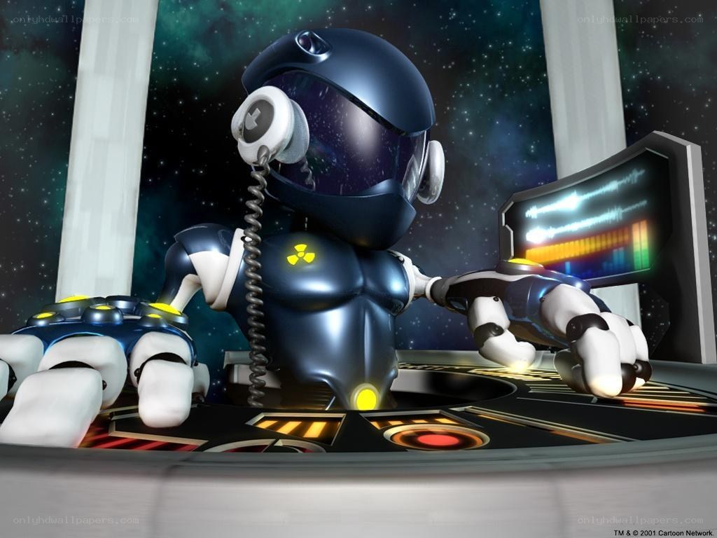 robot dj in space