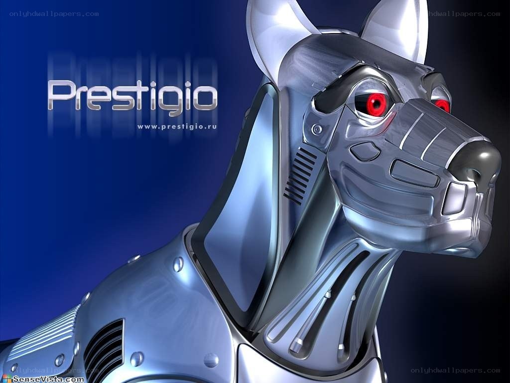 robot dog with red eyes