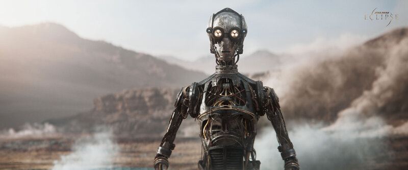 Robot Droid in Desert