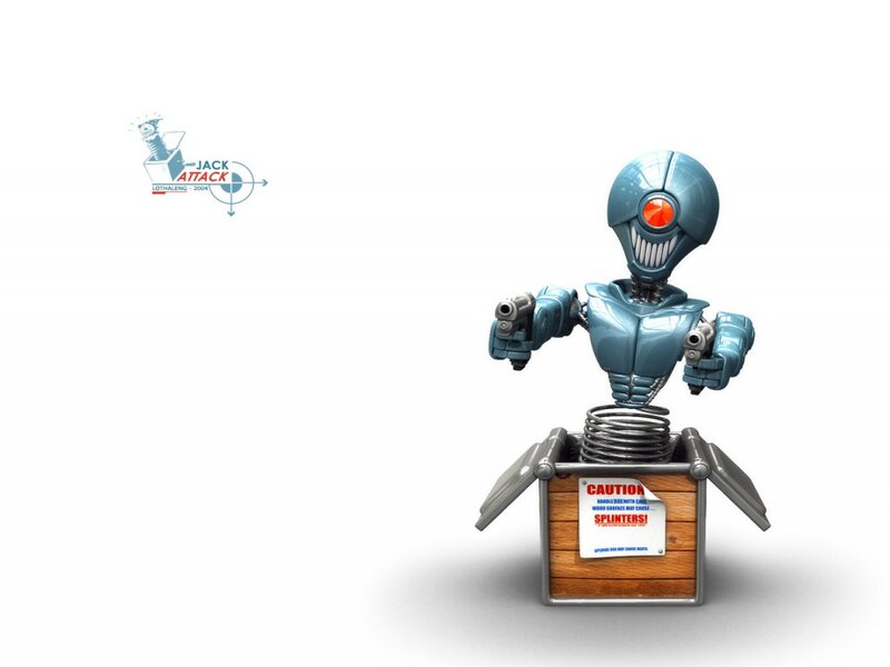 Robot Emerging from Box