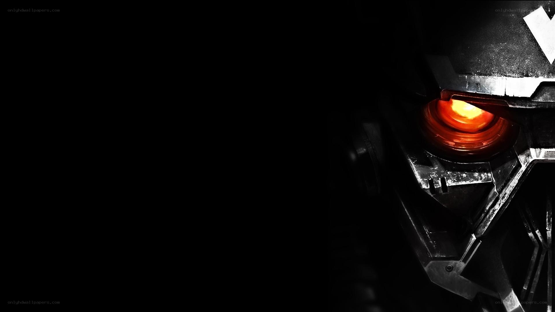 robot eye in darkness
