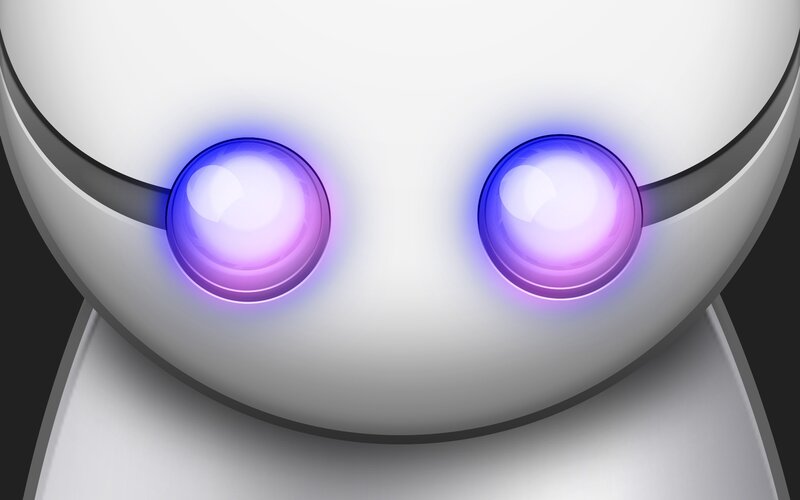robot eyes close-up