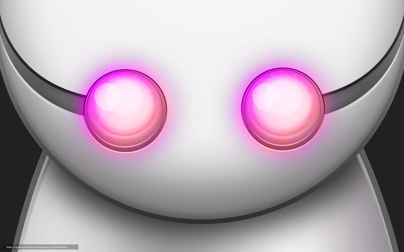 Robot Eyes Close-up — White