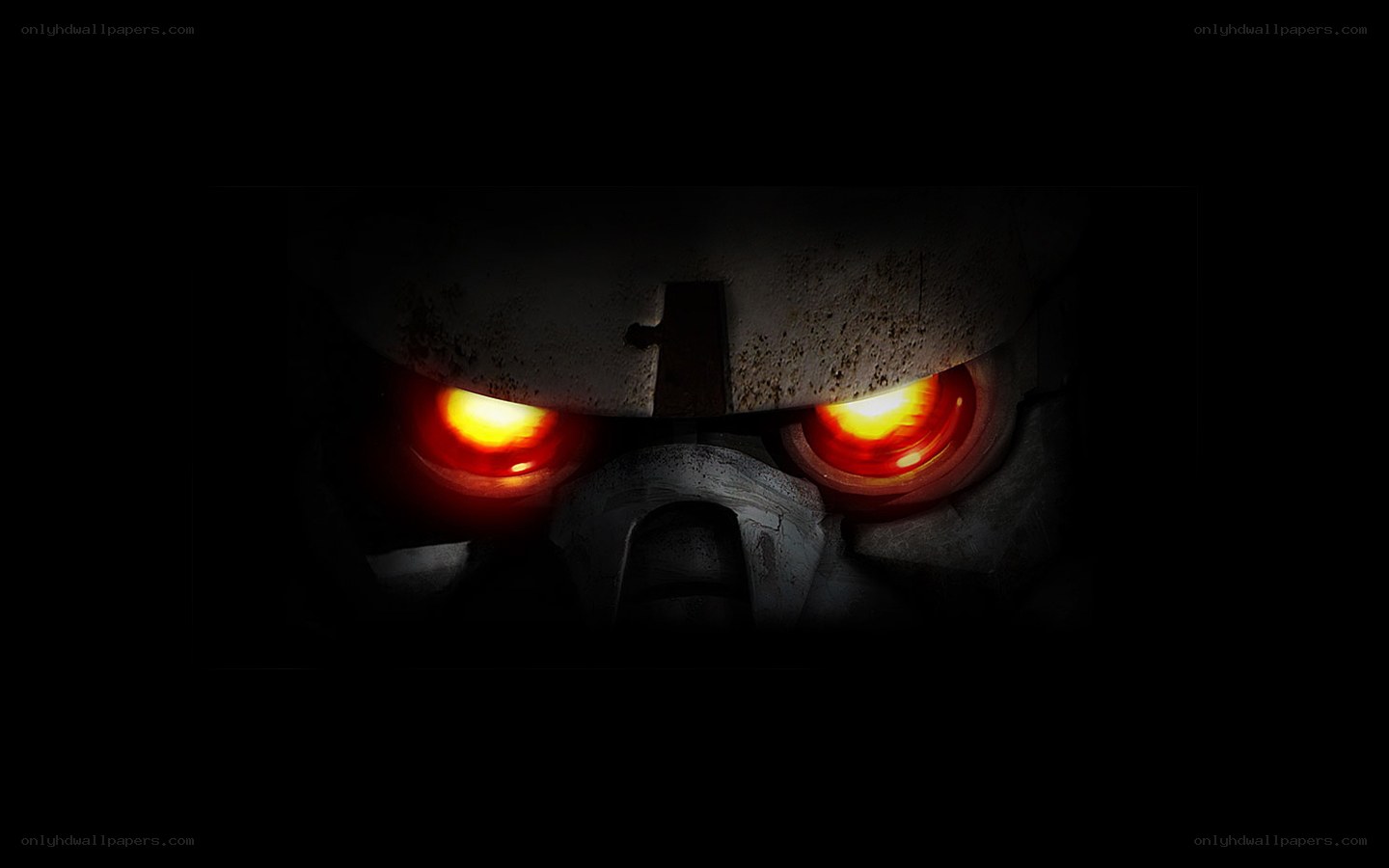 robot eyes glowing red
