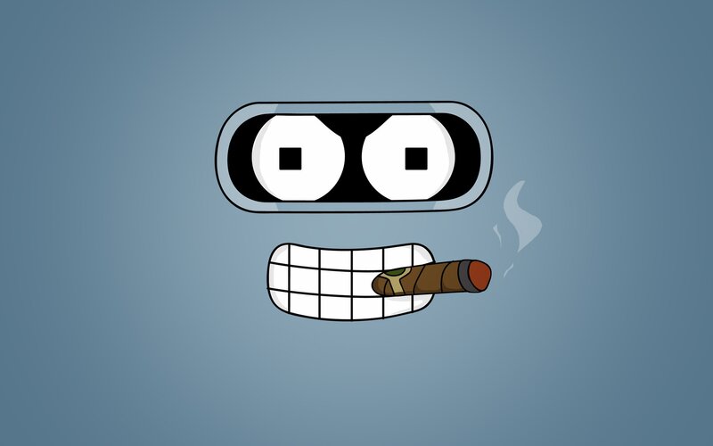 Robot Face with Cigar