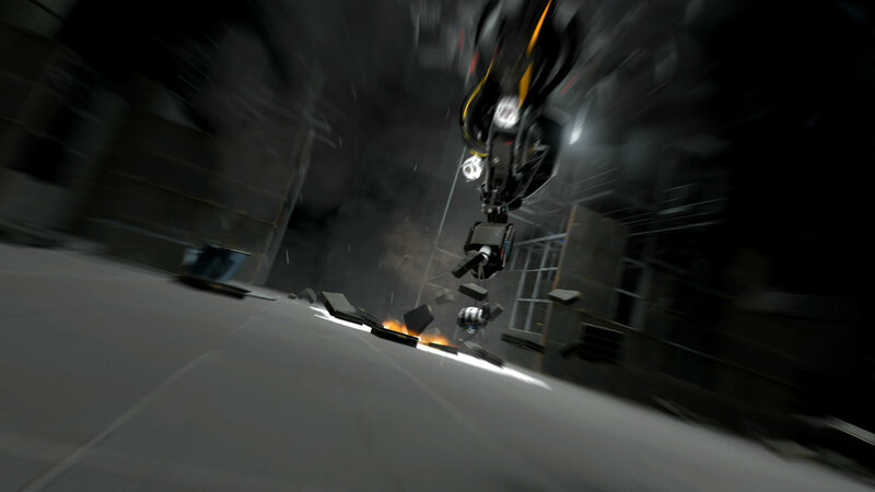 robot falling in industrial setting