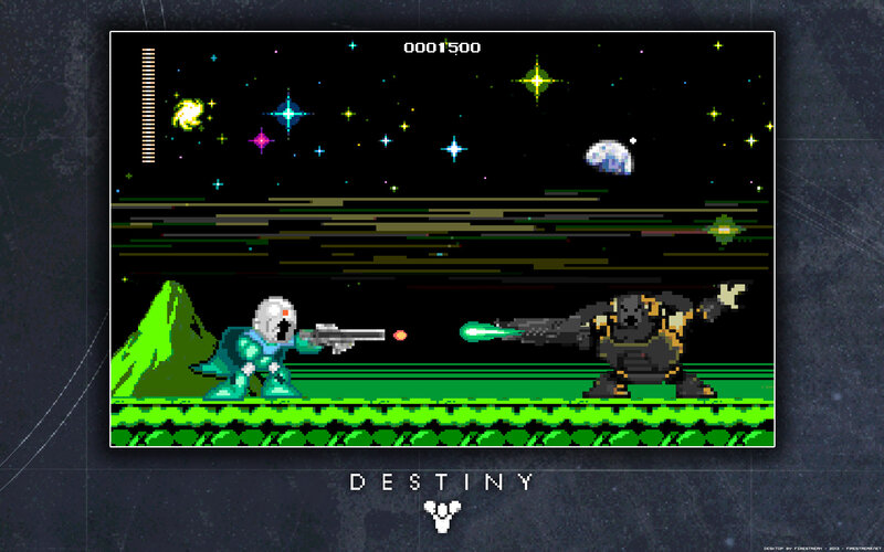 Robot Fighting Alien — Green