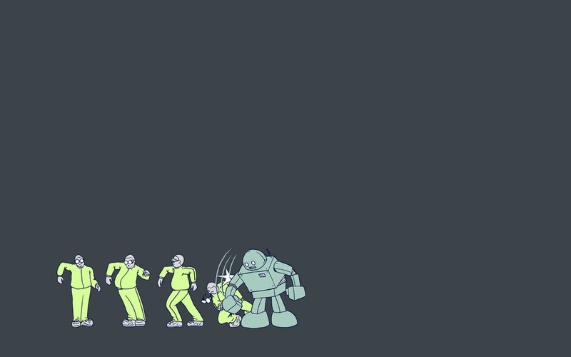 Robot Fighting Men
