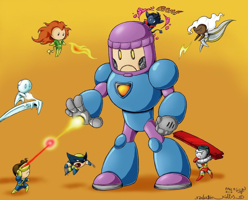 Robot Fighting Superheroes