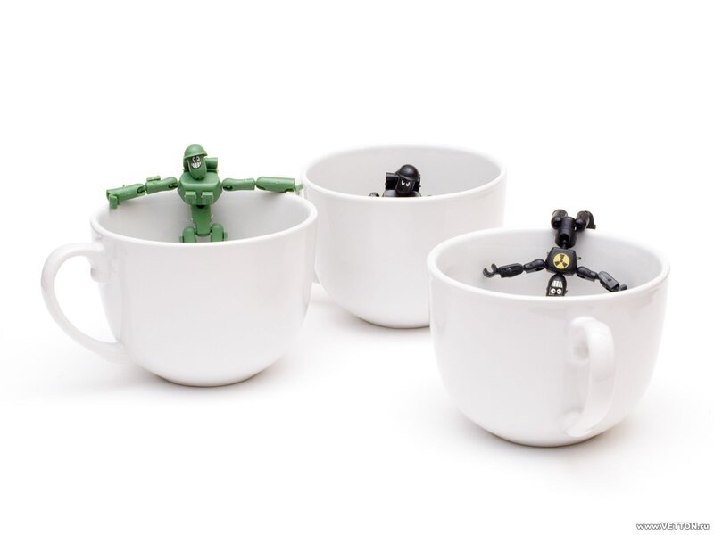 Robot Figures in Cups
