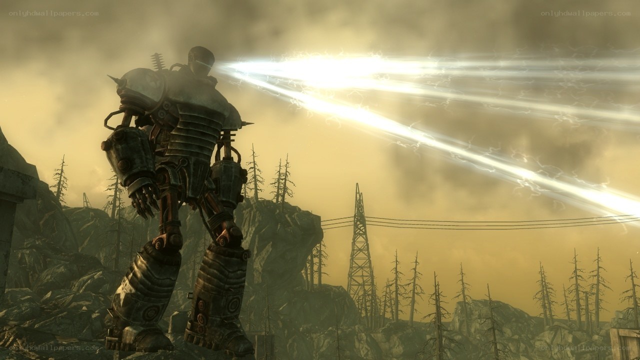 robot firing laser beam