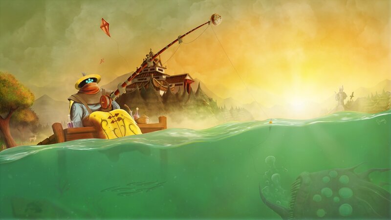 Robot Fishing in Boat