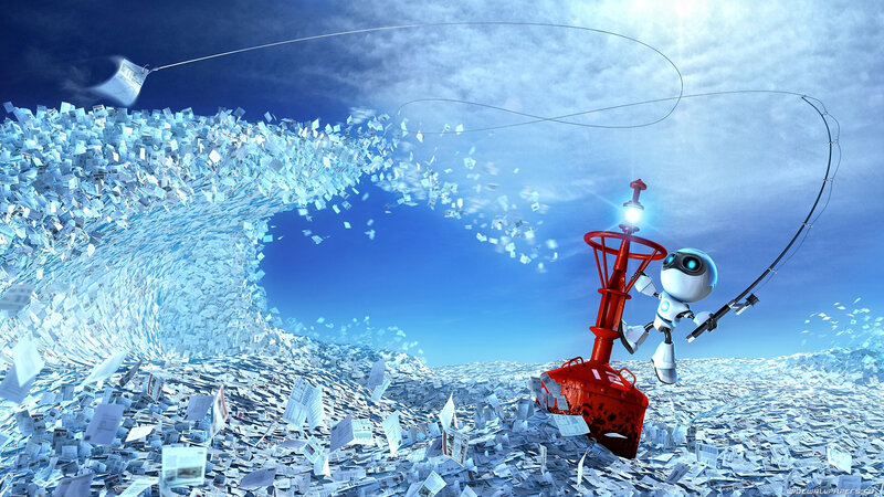 Robot Fishing on Paper Wave