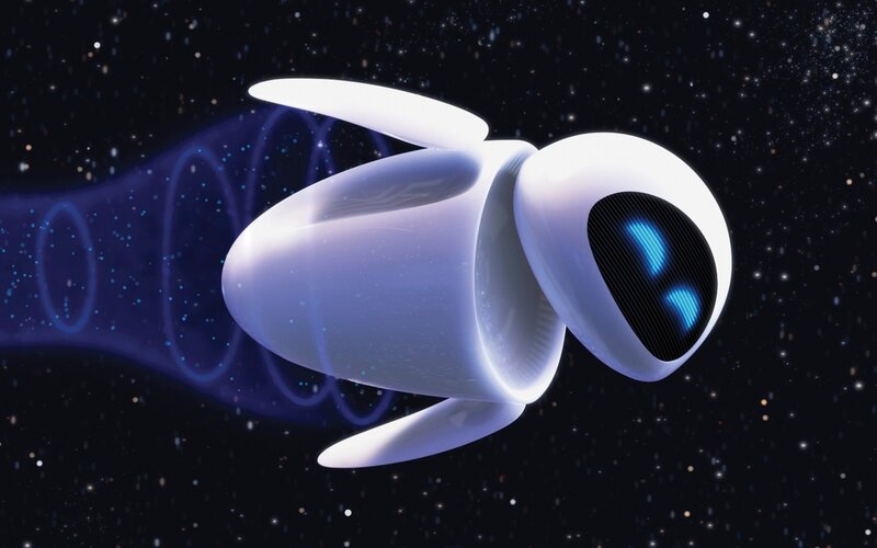 robot flying in space