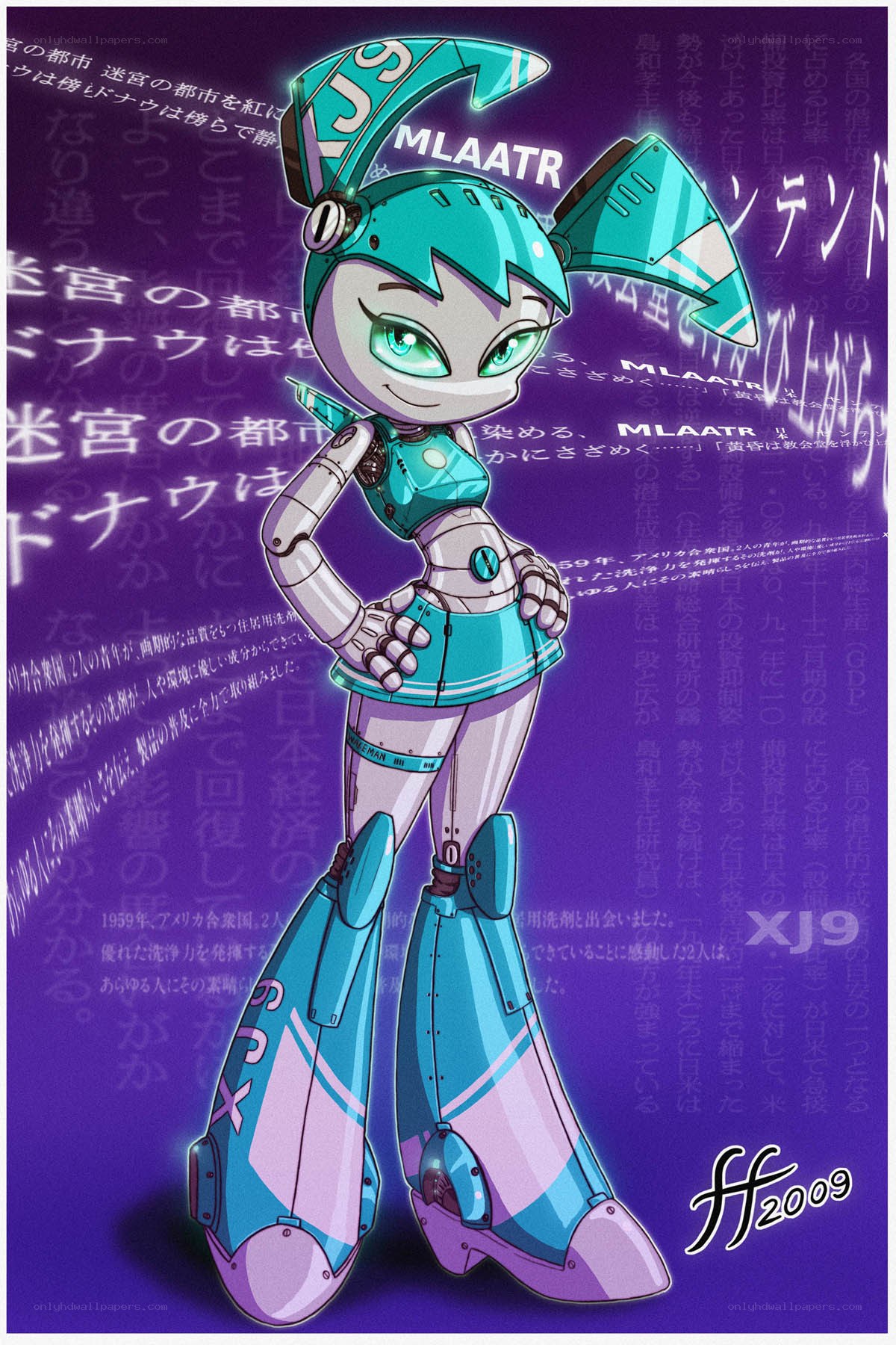 robot girl character art