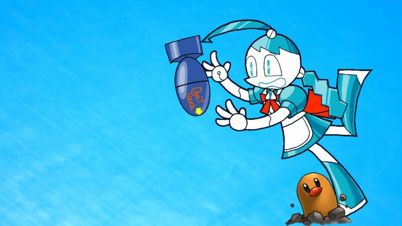 Robot Girl Holding Bomb