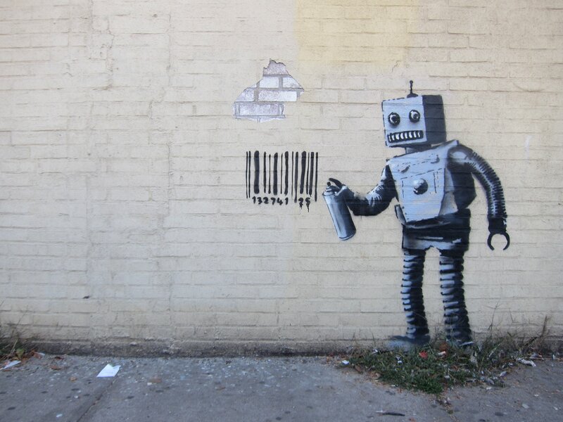 Robot Graffiti on Wall