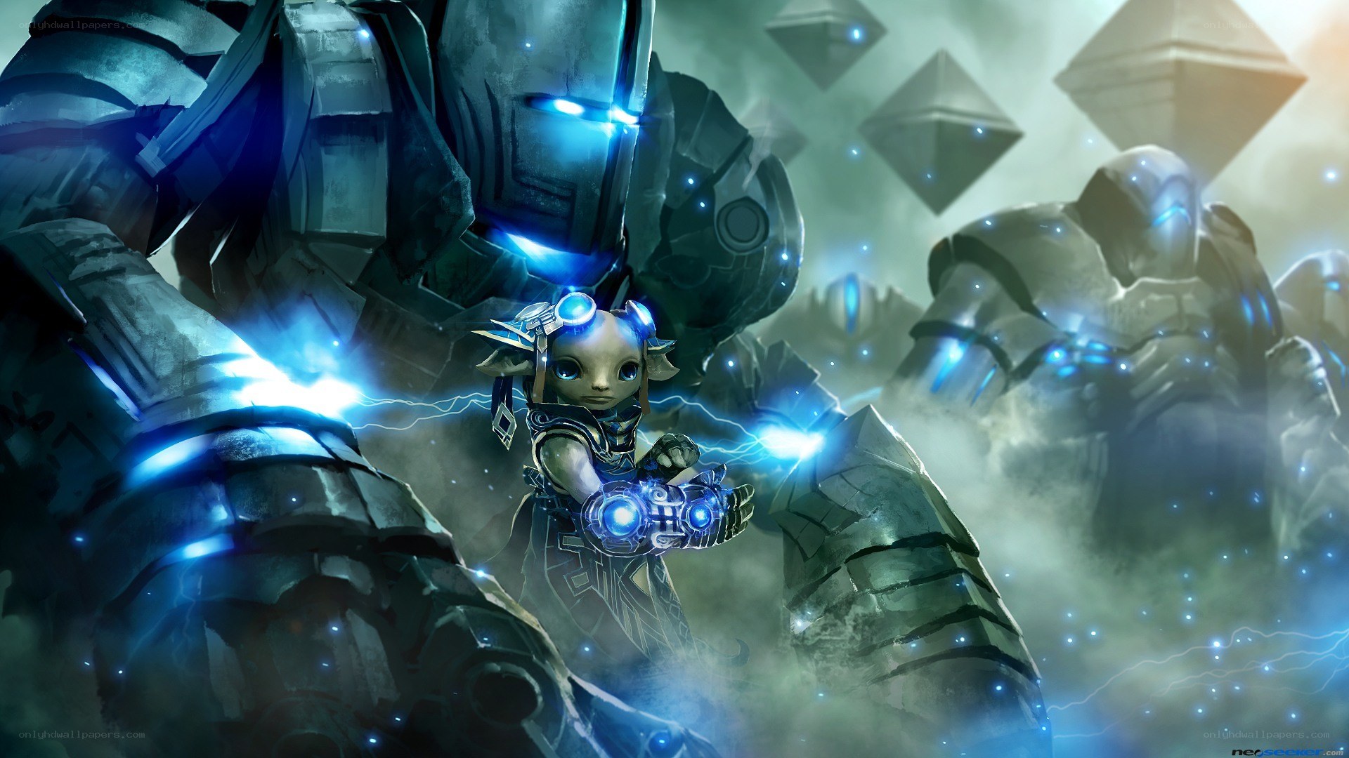 robot guardians with child