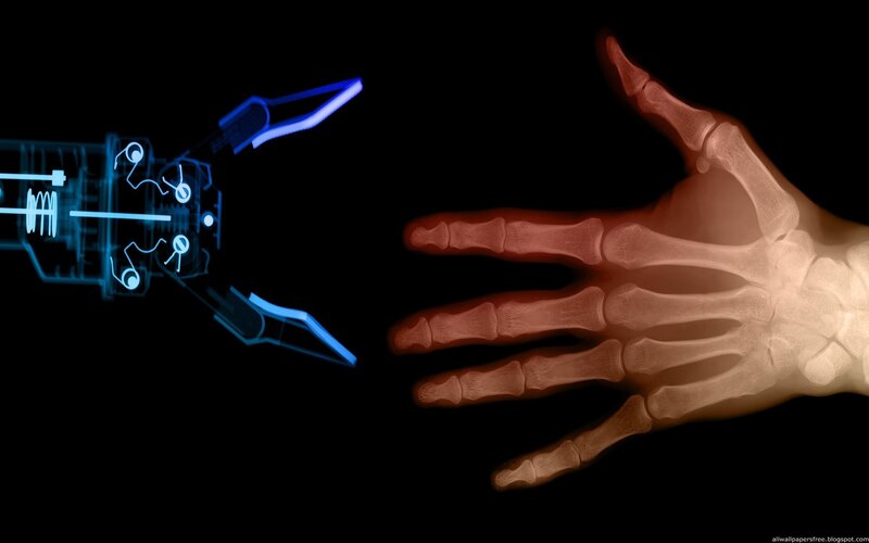 robot hand meets human hand