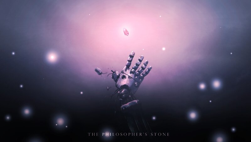 Robot Hand Reaching Up — Purple