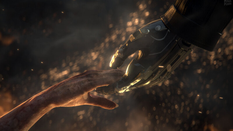 Robot Hand Touching Human Hand