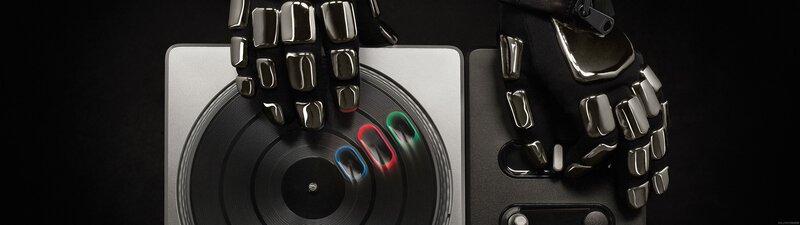 Robot Hands on Turntable — Black