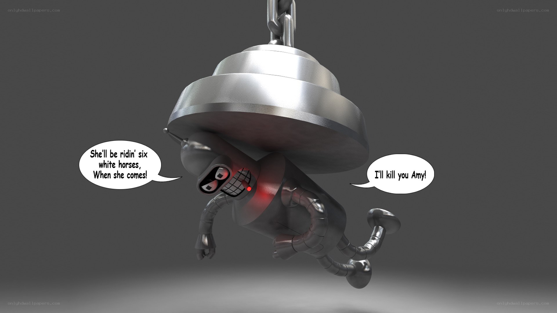 Robot hanging from magnet