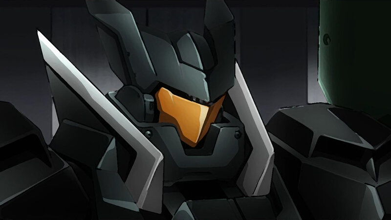 Robot Head Close-up — Black, Dramatic, Anime
