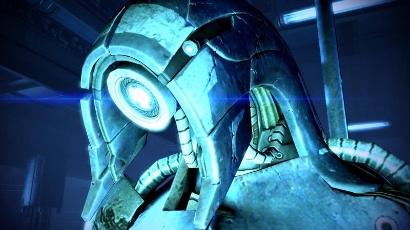 Robot Head Close-up — Blue, Dramatic, Night