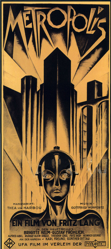 Robot Head in City — Black
