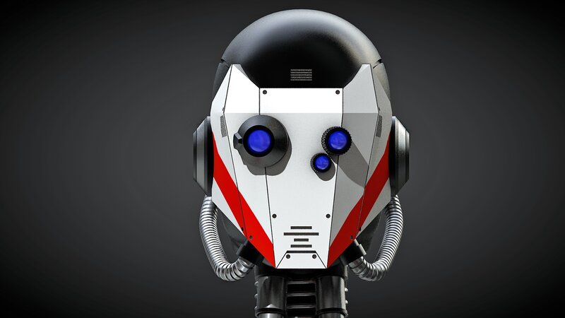Robot Head — White, Neutral