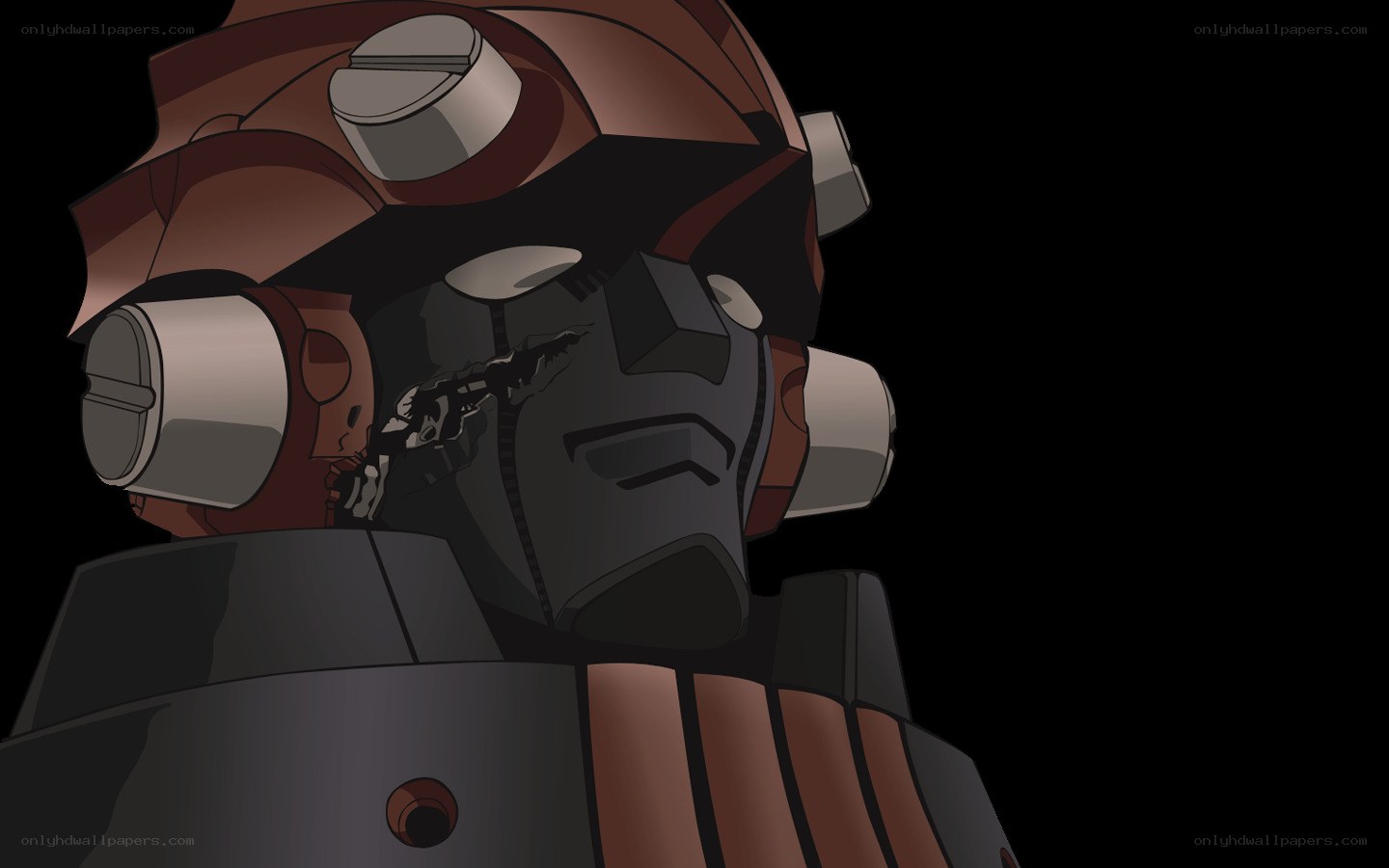 robot head with damage