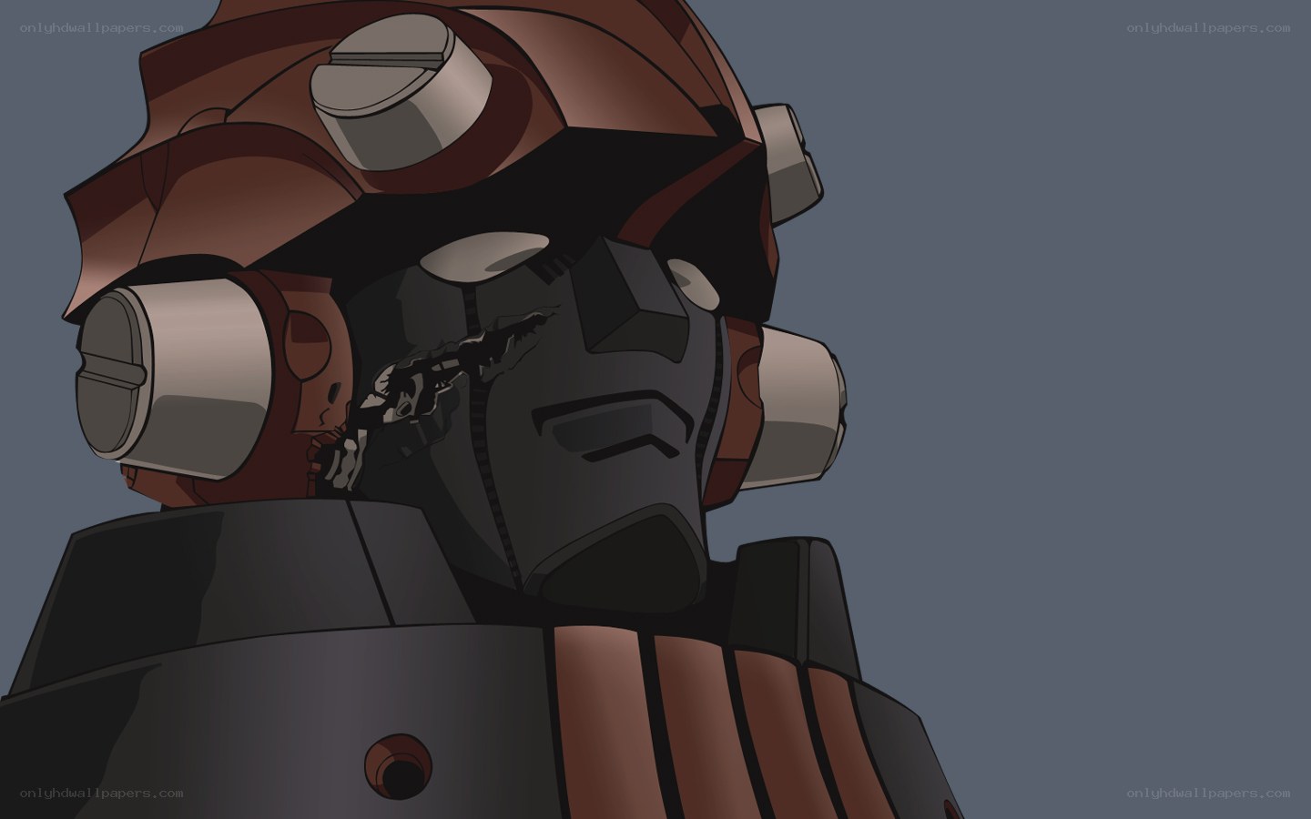 robot head with damage