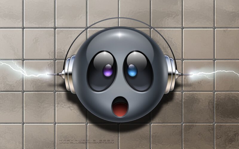 Robot Head with Headphones
