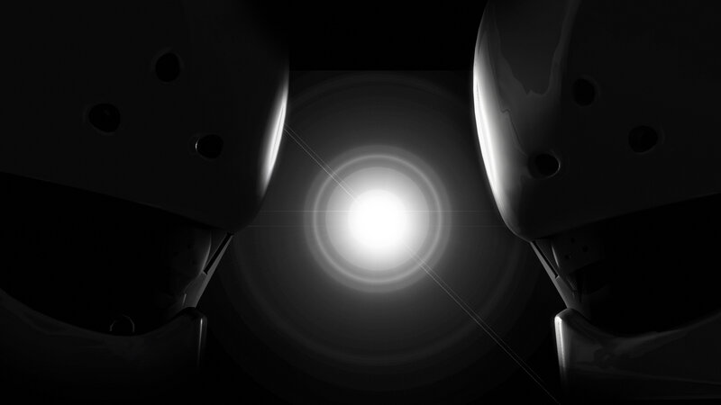 Robot Heads Facing Each Other